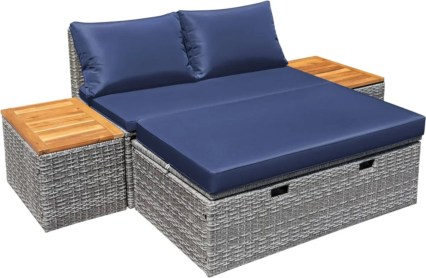 Outdoor Daybed Set Multifunctional Patio Day Bed Rattan