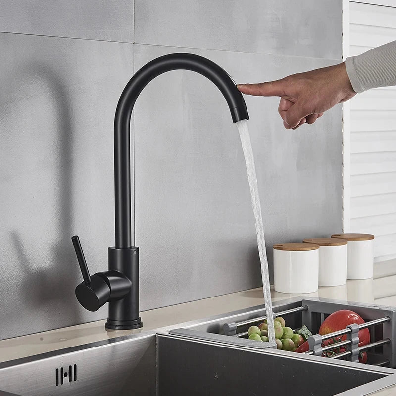 Pull Out Sensor Black Kitchen Faucet Sensitive Touch Control