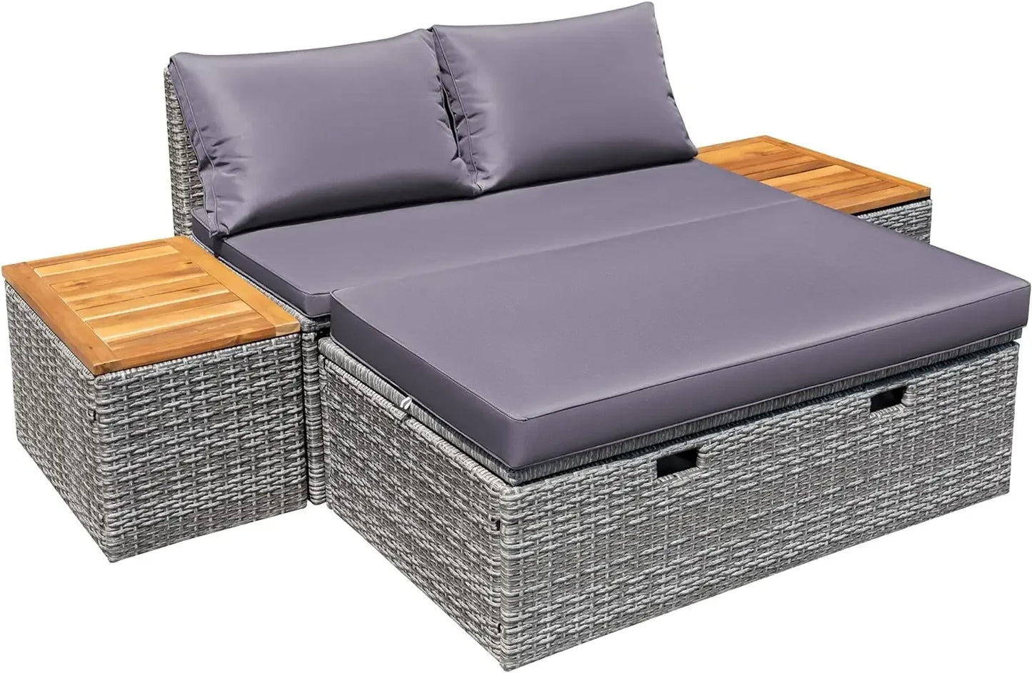 Outdoor Daybed Set Multifunctional Patio Day Bed Rattan