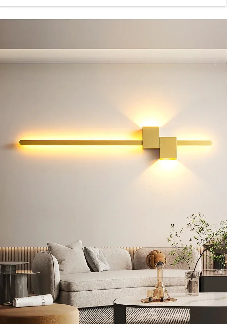 New Modern Minimalist Wall Lamp Black/Gold LED Wall Light Home Decorative Bedside Corridor Sofa Backgroung Wall Fixture