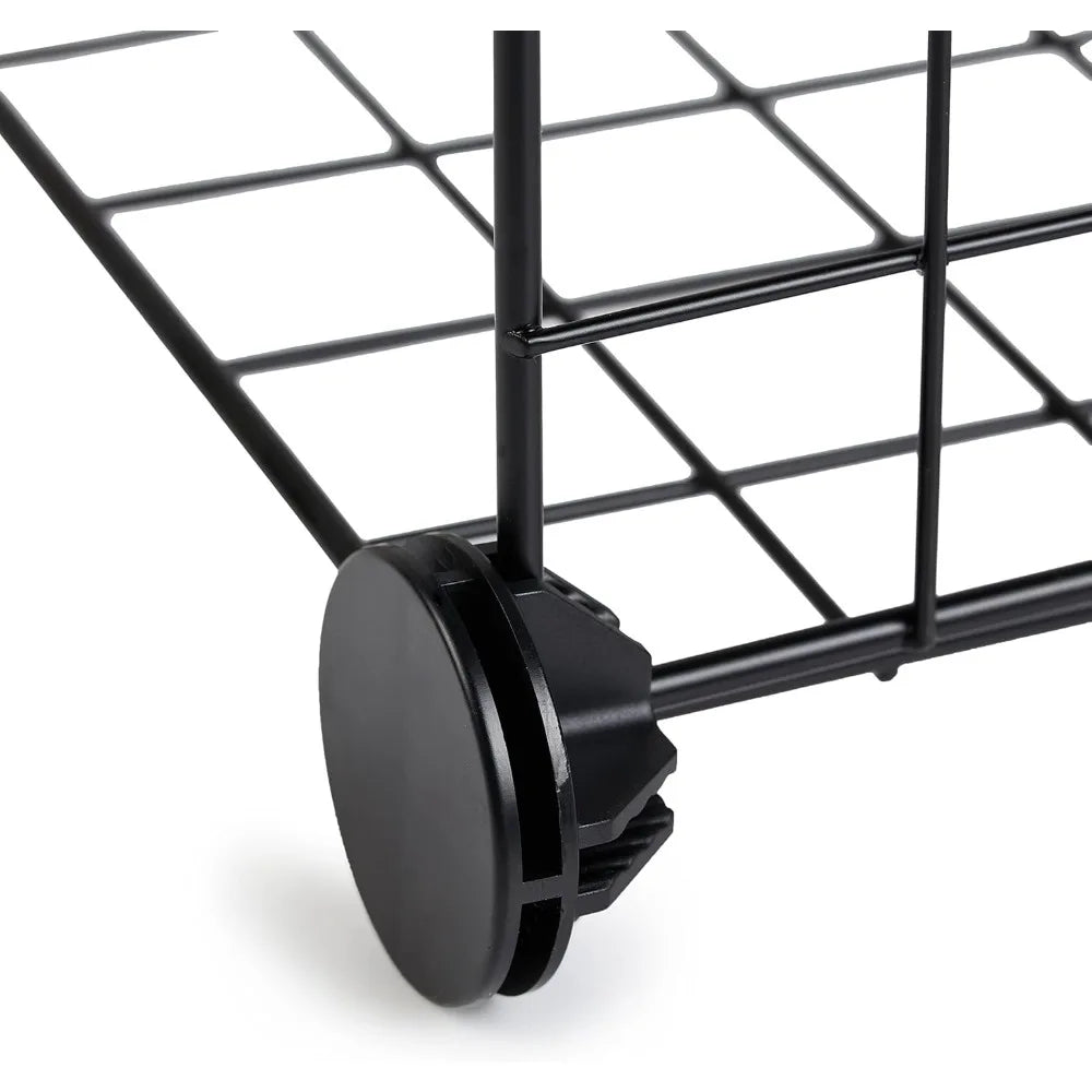 Basics Cube Wire Grid Stackable Storage Shelves 6 Cube Black