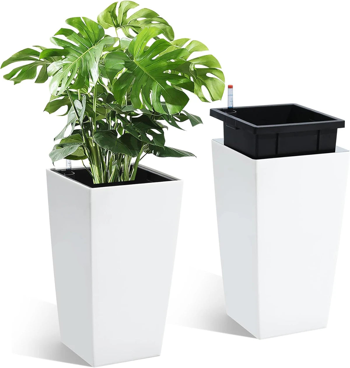 Rectangular Planters Set 2 With Drainage Holes And Level