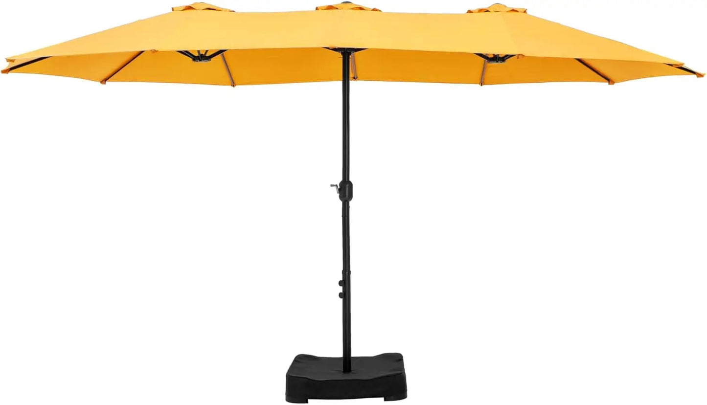 15ft Double Sided Patio Umbrella with Base Included