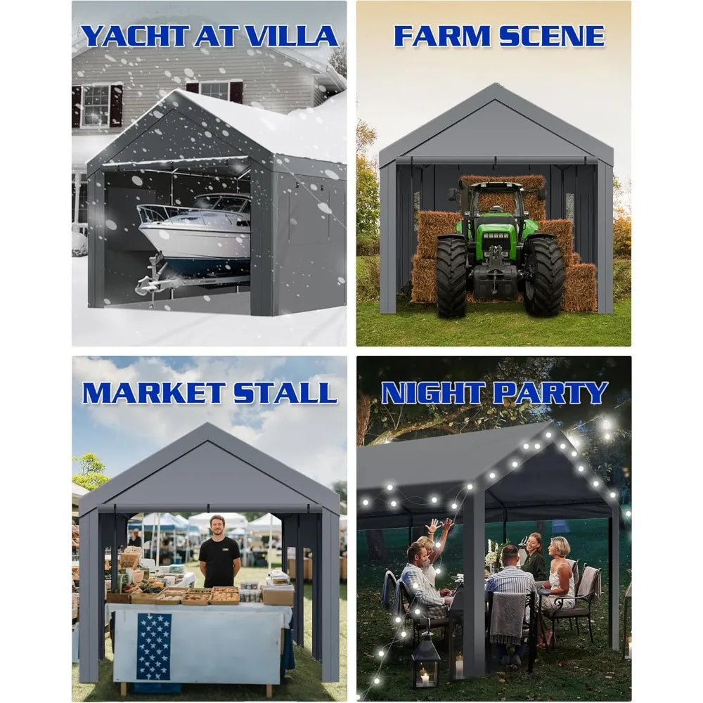 Heavy Duty 10x20 Carport Garage Shelter Pro All Weather