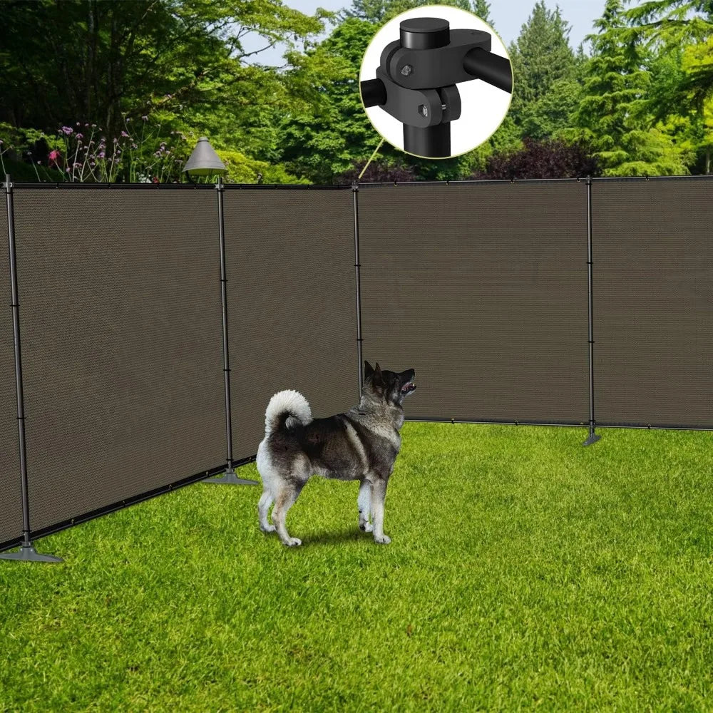 5x60 Outdoor Privacy Fence With Iron Poles Ground Spikes