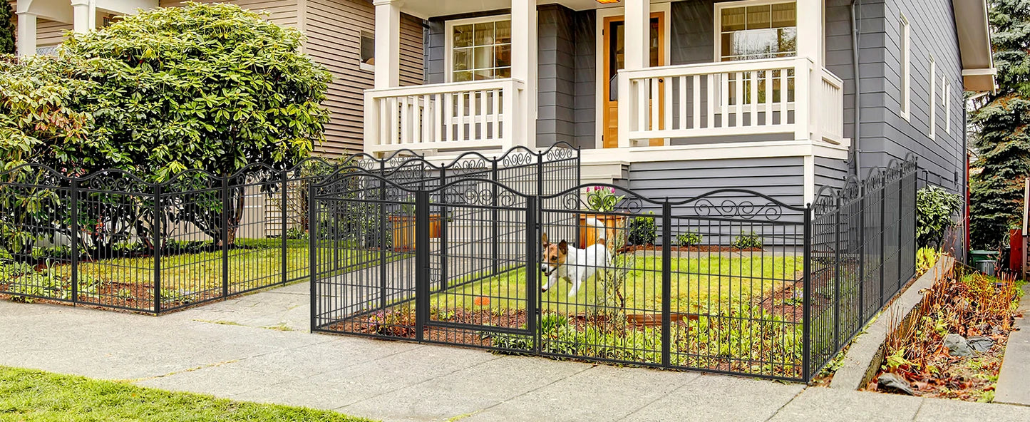 Heavy Duty Dog Playpen 8 Panels Iron Fence With Door