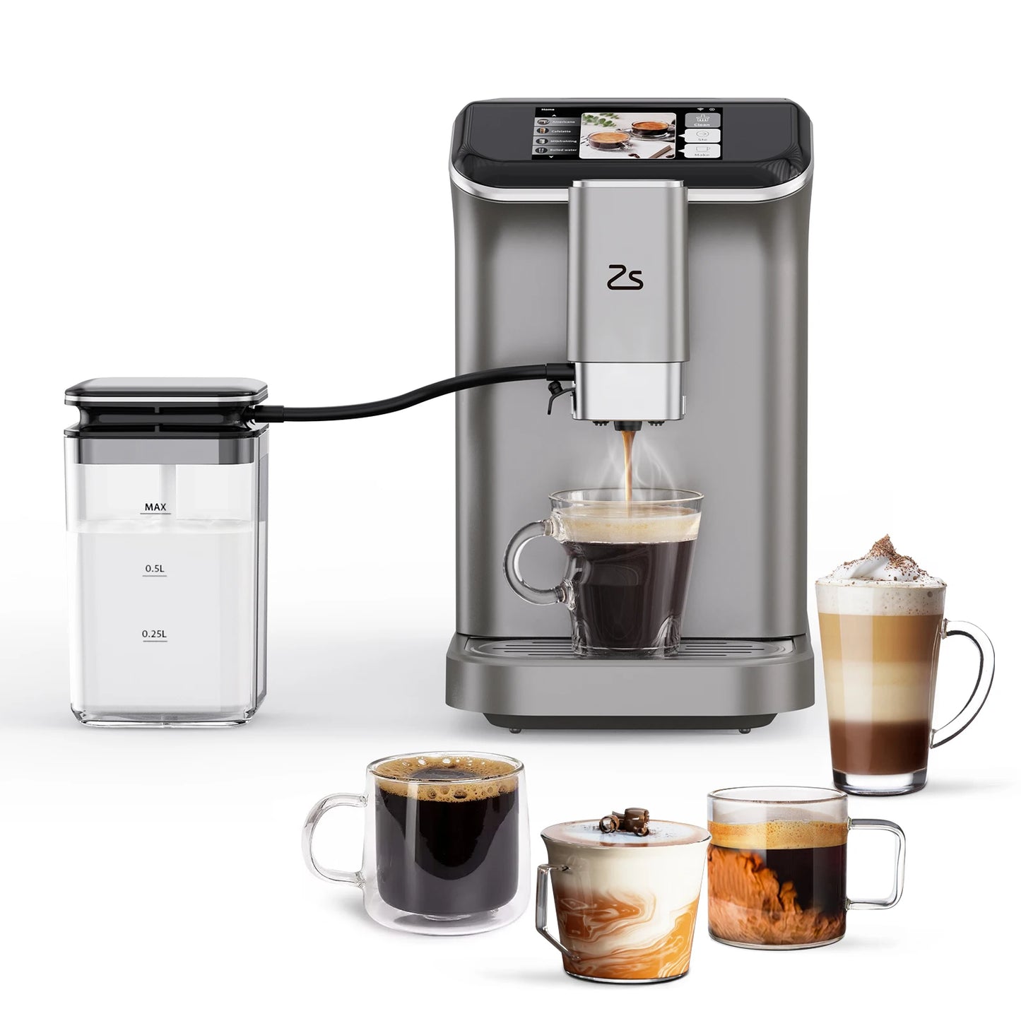 Fully Automatic Espresso Maker 20 Bar Grinder Milk Frother
