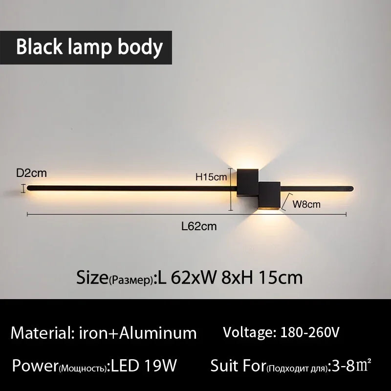 New Modern Minimalist Wall Lamp Black/Gold LED Wall Light Home Decorative Bedside Corridor Sofa Backgroung Wall Fixture