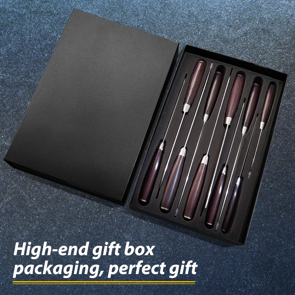 8 10pcs Gift Japanese Kitchen Knives Set Laser Damascus Pattern Chef Knife High Carbon Stainless Steel Sharp Fruit Slicing Knife