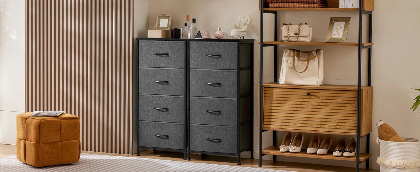 JHK 4 Fabric Living Room Cabinet With Wardrobe Steel Frame