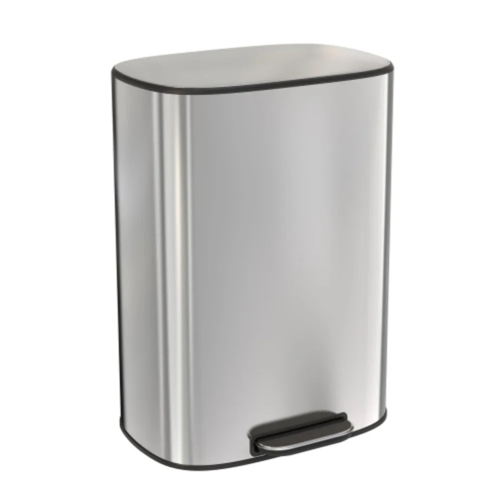 13 Gallon 50L Kitchen Foot Pedal Operated Soft Close Trash Can Stainless Steel Ellipse Bustbin S