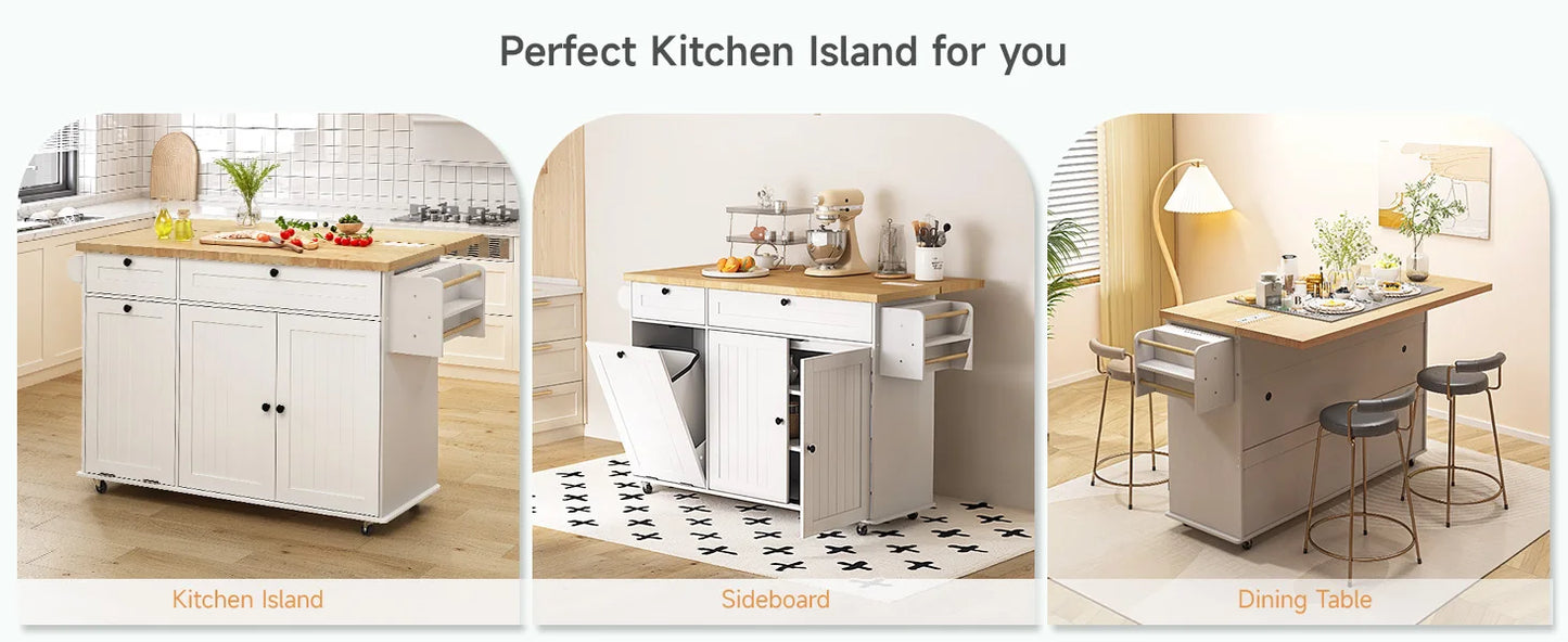 Mobile Kitchen Island With Power Outlet Drop Leaf Towel Rack