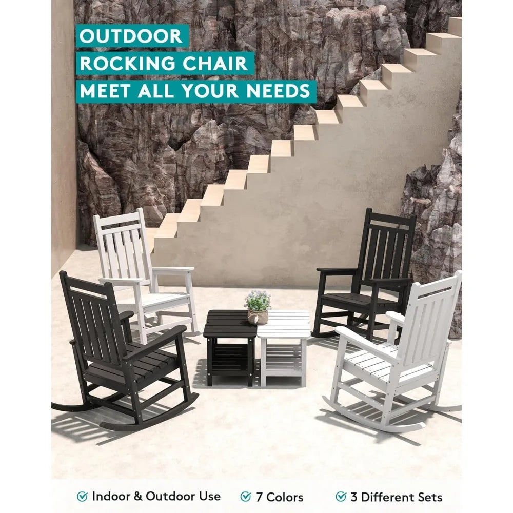 Outdoor HDPE Rocking Chair For Adults All Weather Porch