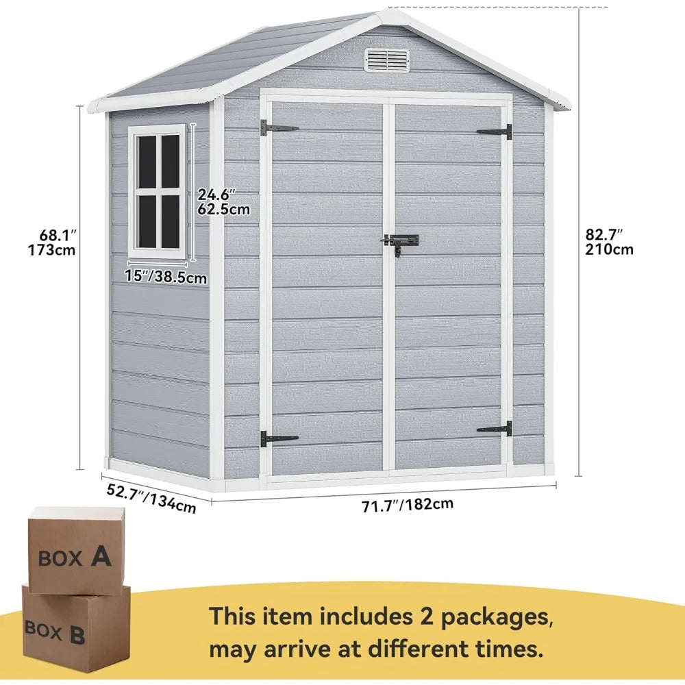 Outdoor Resin Storage Shed with Reinforced Floor Waterproof