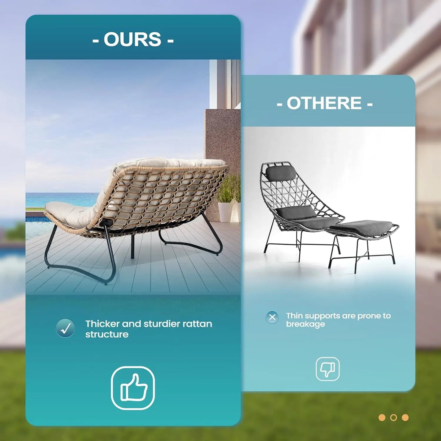 Outdoor Loveseat 2 Seater Couch With Soft Cushion Rattan