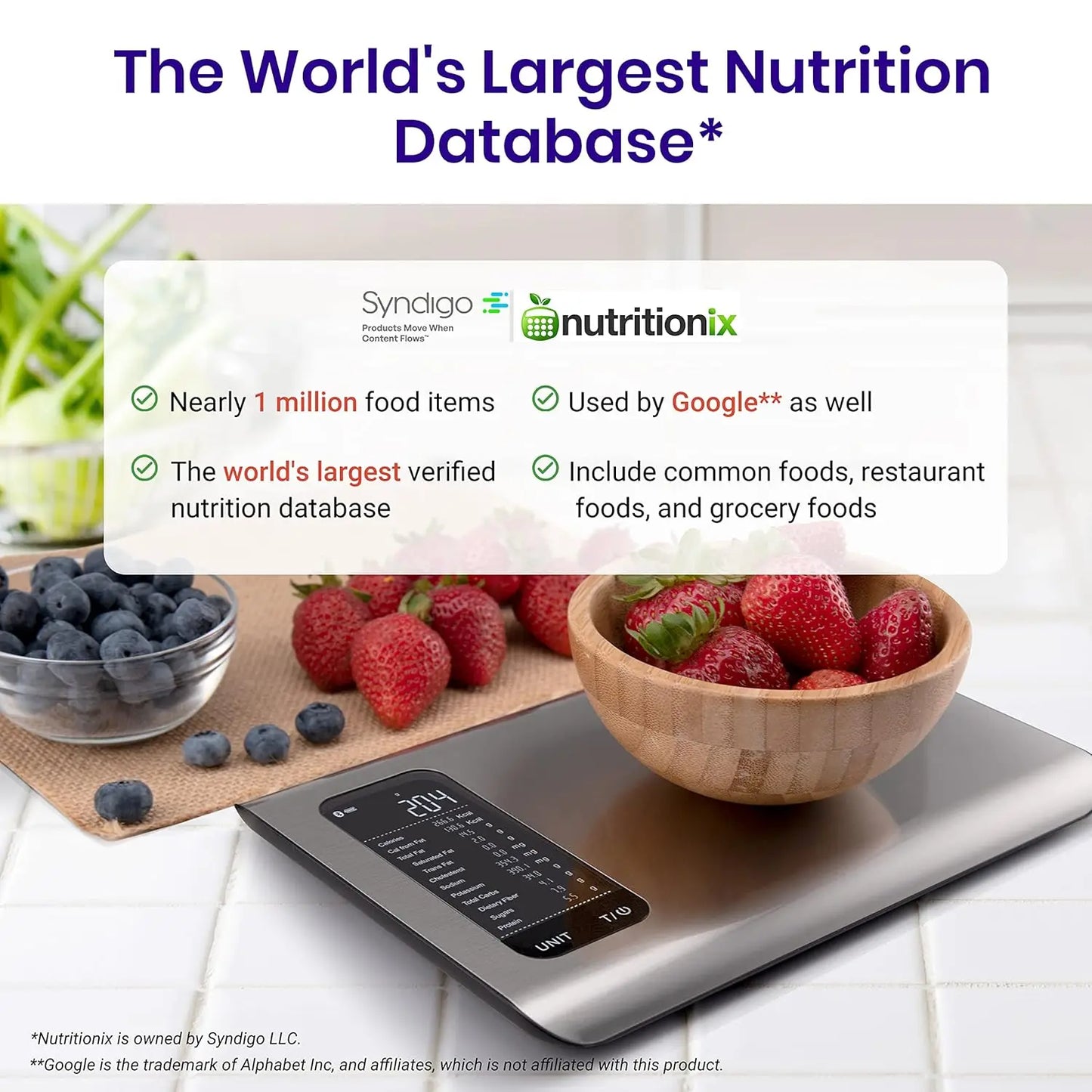 Etekcity Food Kitchen Scale Digital Grams and Ounces for Weight Loss With Smart Nutrition App 19 Facts Tracking Baking Cooking
