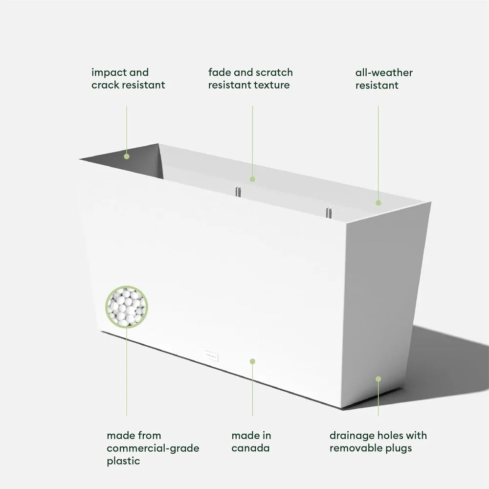Veradek Midori Trough Rectangular Planter Indoor Outdoor