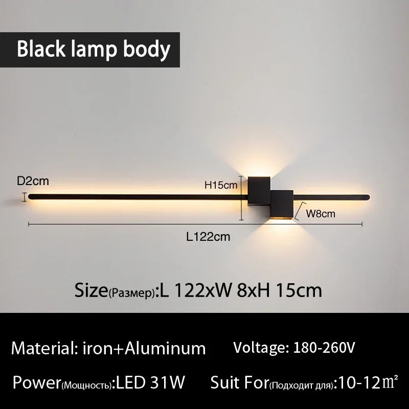 New Modern Minimalist Wall Lamp Black/Gold LED Wall Light Home Decorative Bedside Corridor Sofa Backgroung Wall Fixture
