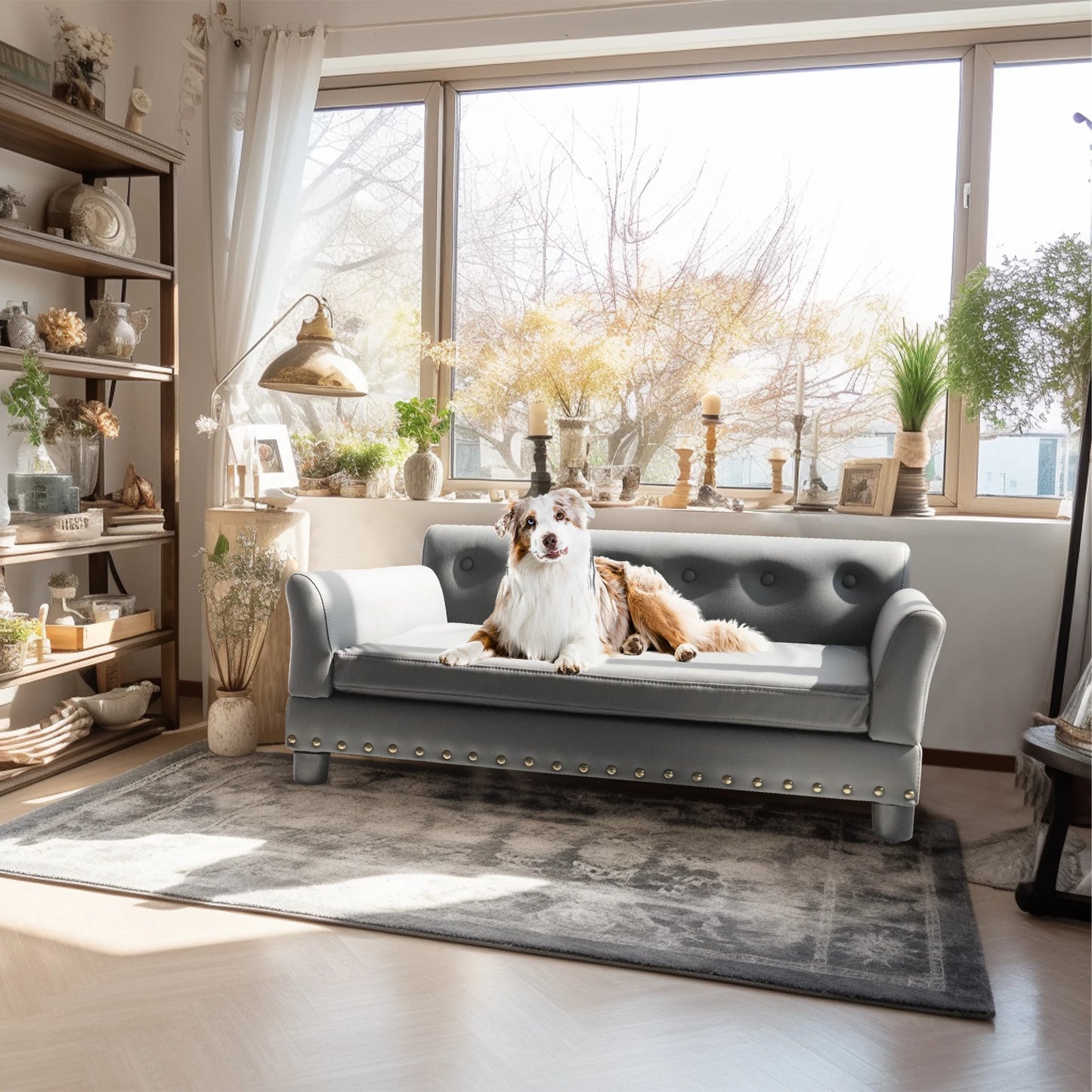 Luxurious Elevated Dog Bed XL With Microfiber Leather Cover