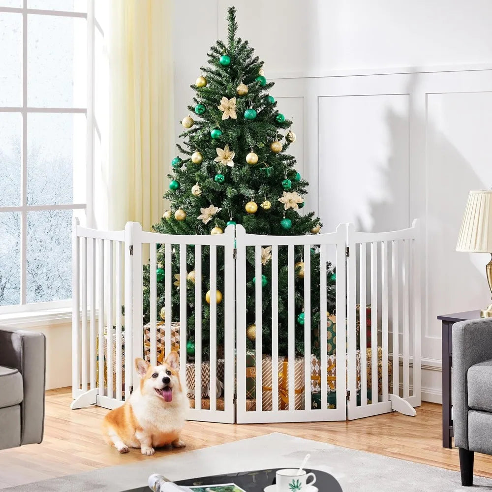 36 H Extra Tall Freestanding Pet Gate 4 Panel Wooden Dog Fence