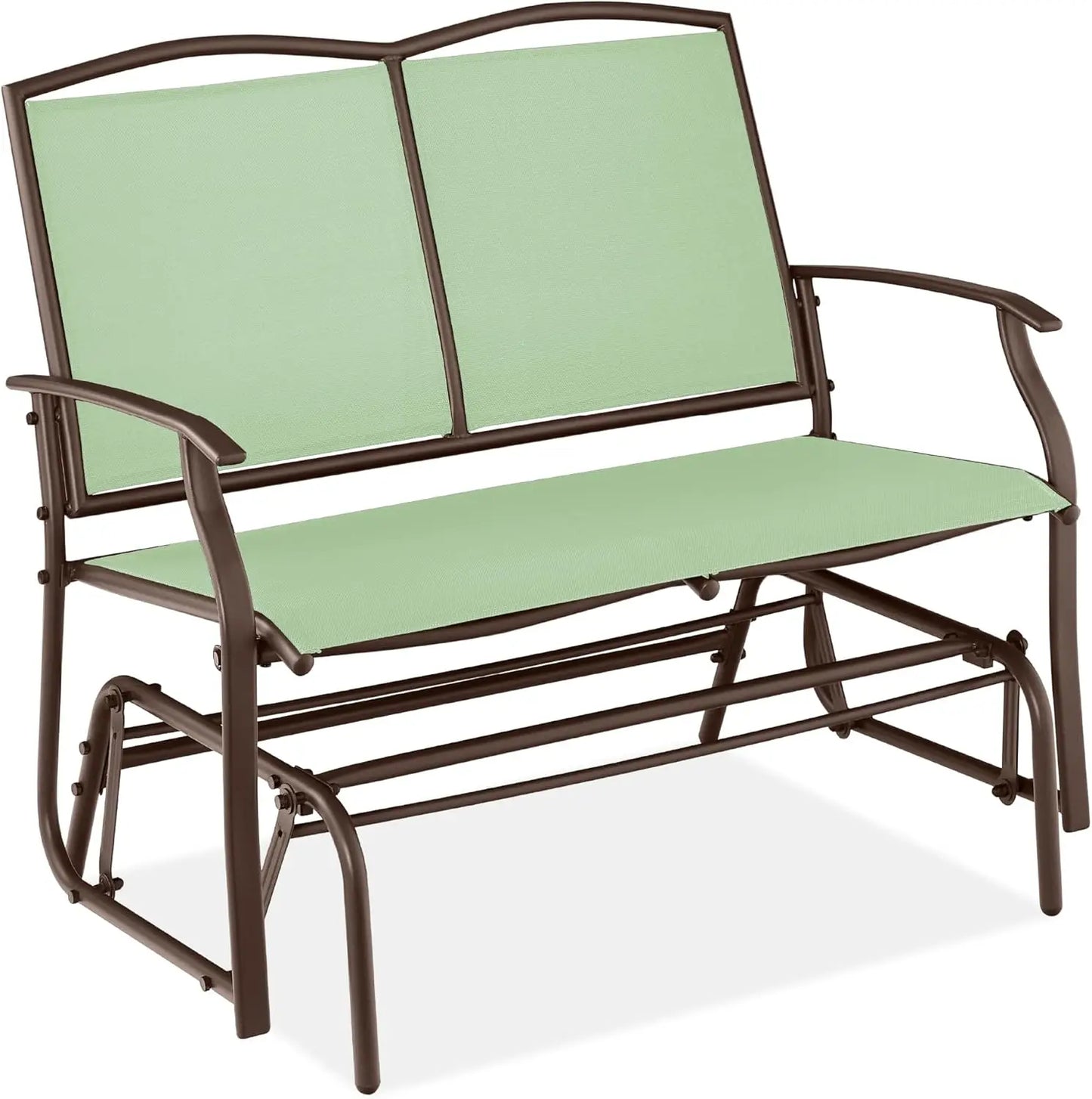 2-Person Outdoor Patio Swing Glider Steel Loveseat Rocker Q