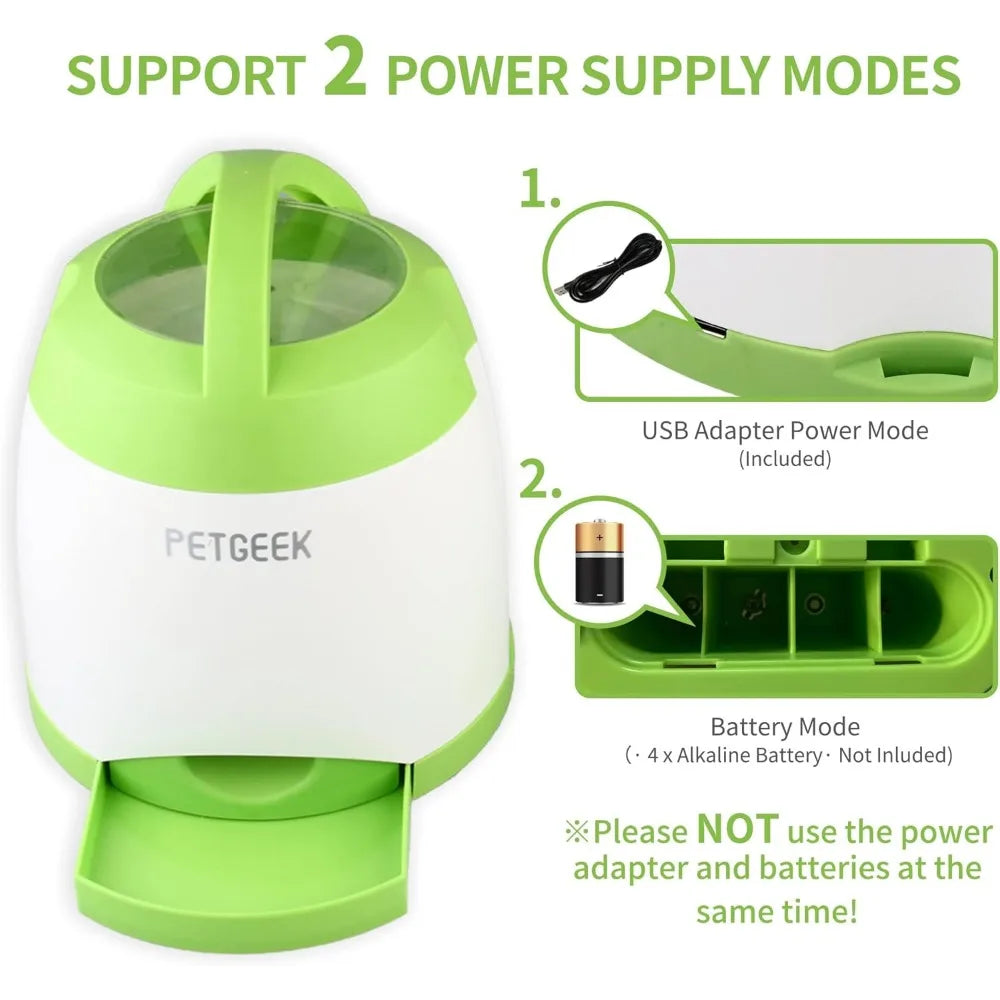 Automatic Dog Treat Dispenser with Button and Interactive Toys