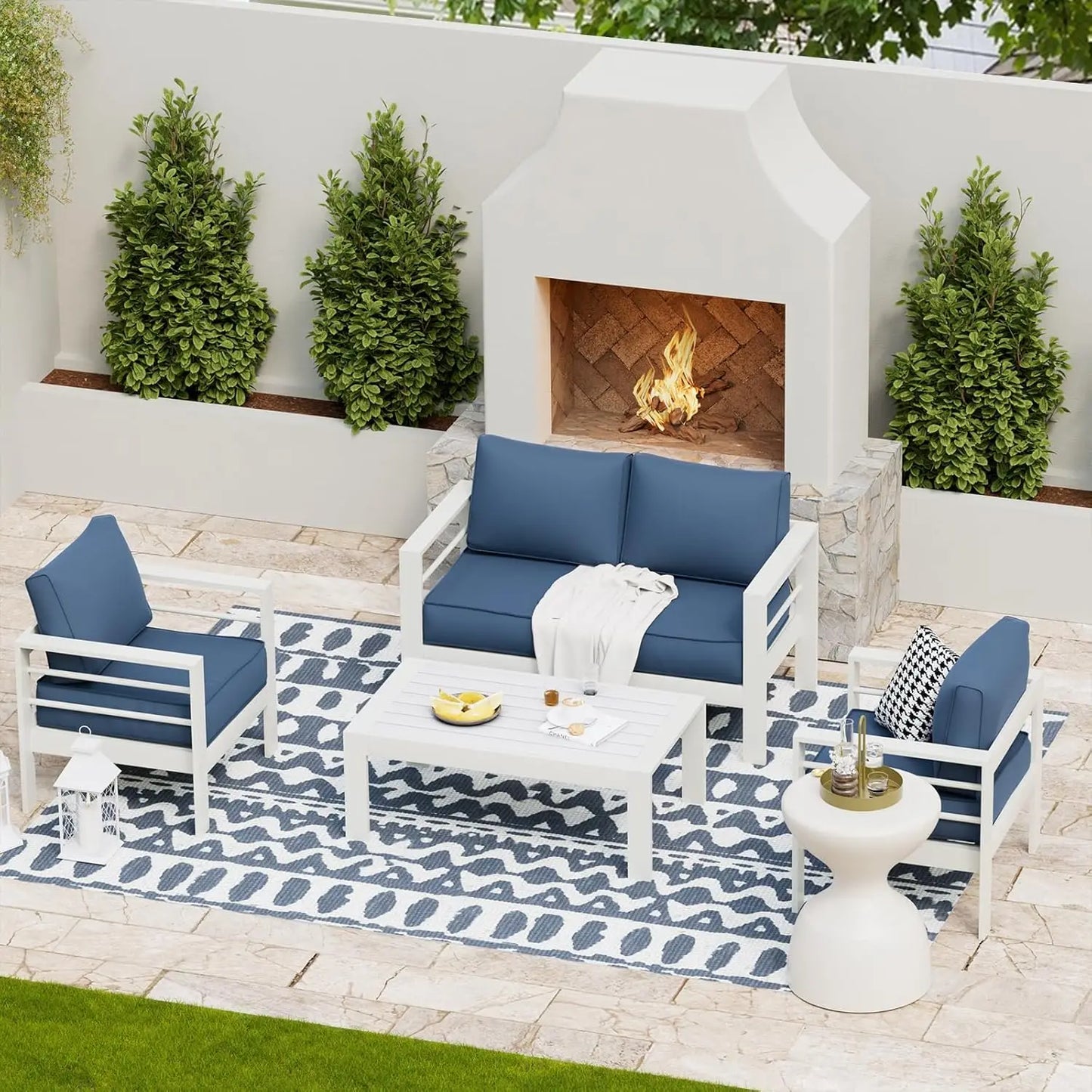 Aluminum Patio Furniture Set Outdoor Couch and Chairs Set