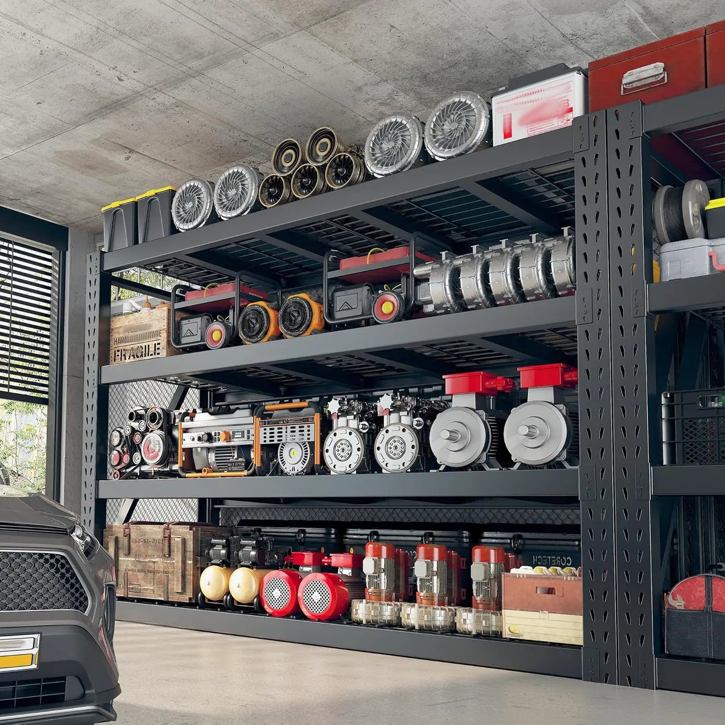 8000LBS Garage Shelving Heavy Duty 77" W Storage Shelves