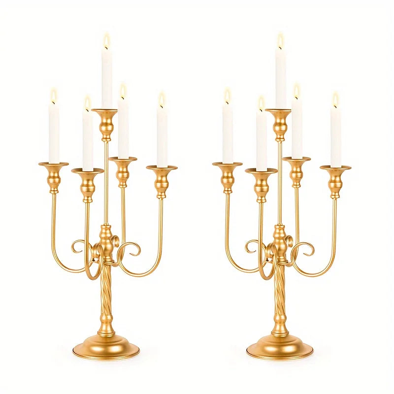5 Candle Holders For Weddings And Banquets Iron Pillar Set