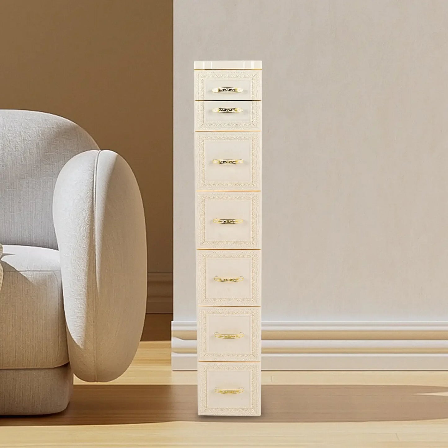7 Drawer Floor Cabinet Storage Organizer Free Standing