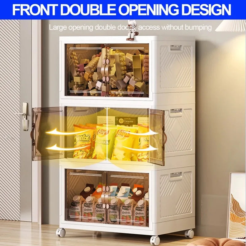 Premium 4 Tier Stackable Plastic Storage Bins with Lids