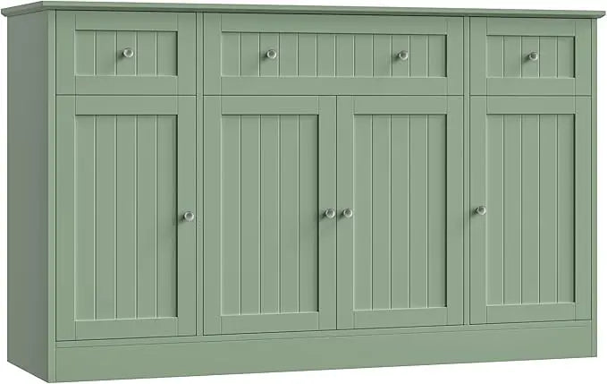 55 Inch Green Modern Sideboard Buffet Cabinet With Drawers