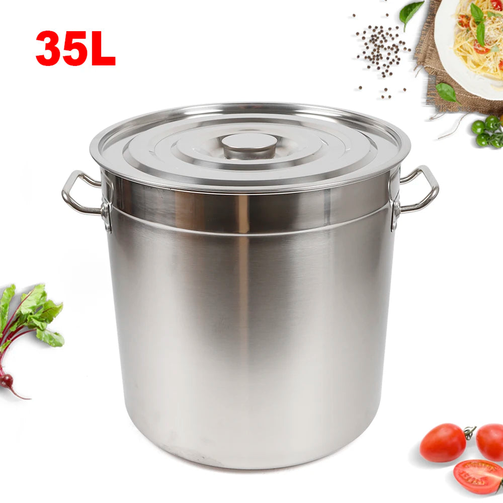 35L Thickened Stainless Steel Multipurpose Stock Pot Lid
