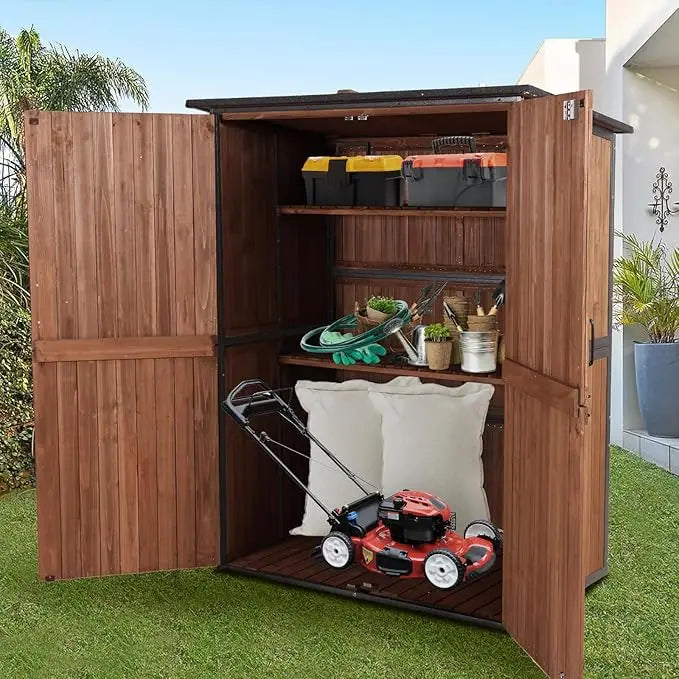 4.6x2.42 Foot Outdoor Storage Shed with Metal Frame Shelves