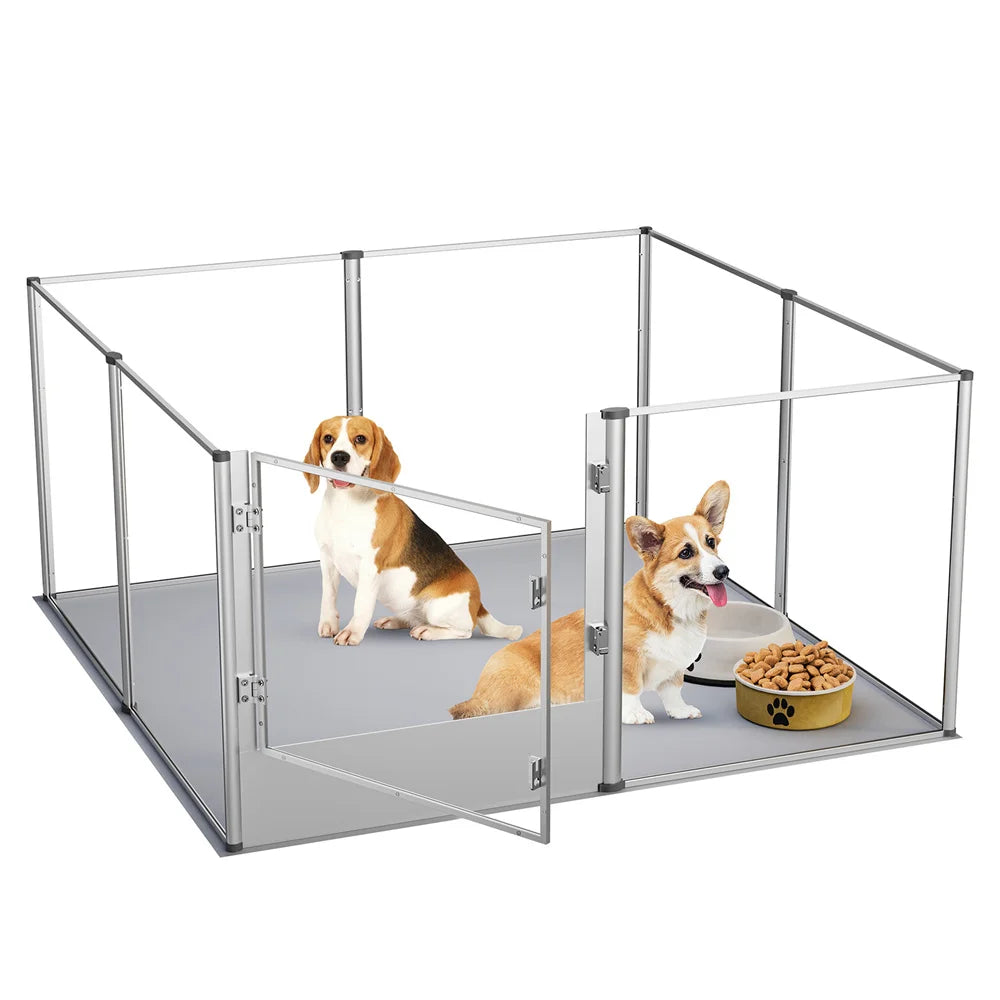Extra Large Dog Playpen Acrylic Enclosure with Waterproof Pad
