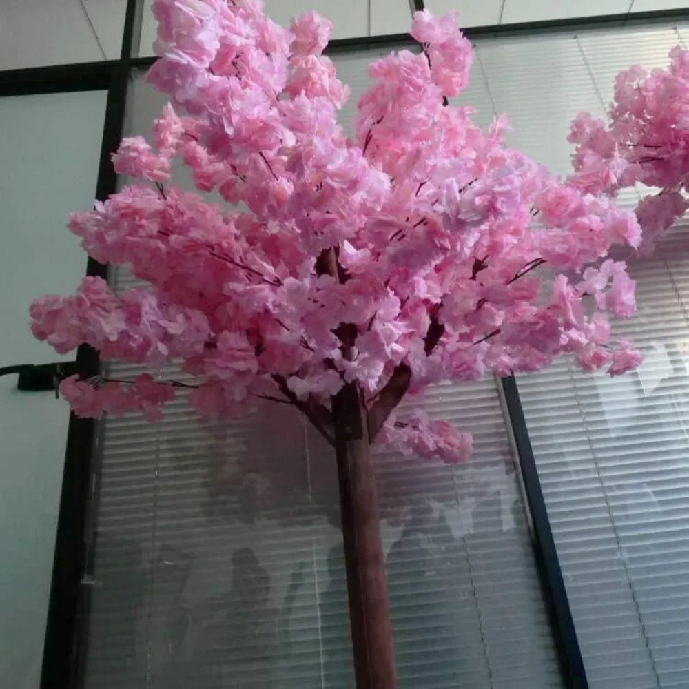 Artificial Cherry Weeping Cherry Blossom Tree Handmade Light Pink Tree Indoor Outdoor Home Office Party Wedding 5FT Tall