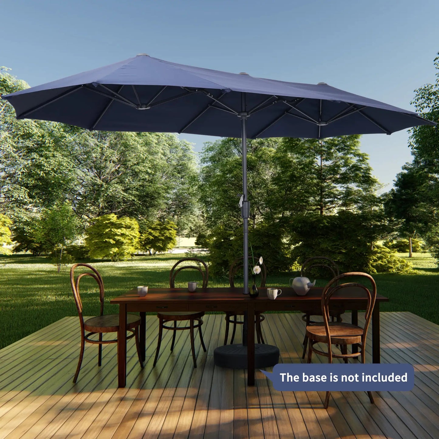 13 Ft Solar LED Patio Umbrella with 36 Solar Powered Lights