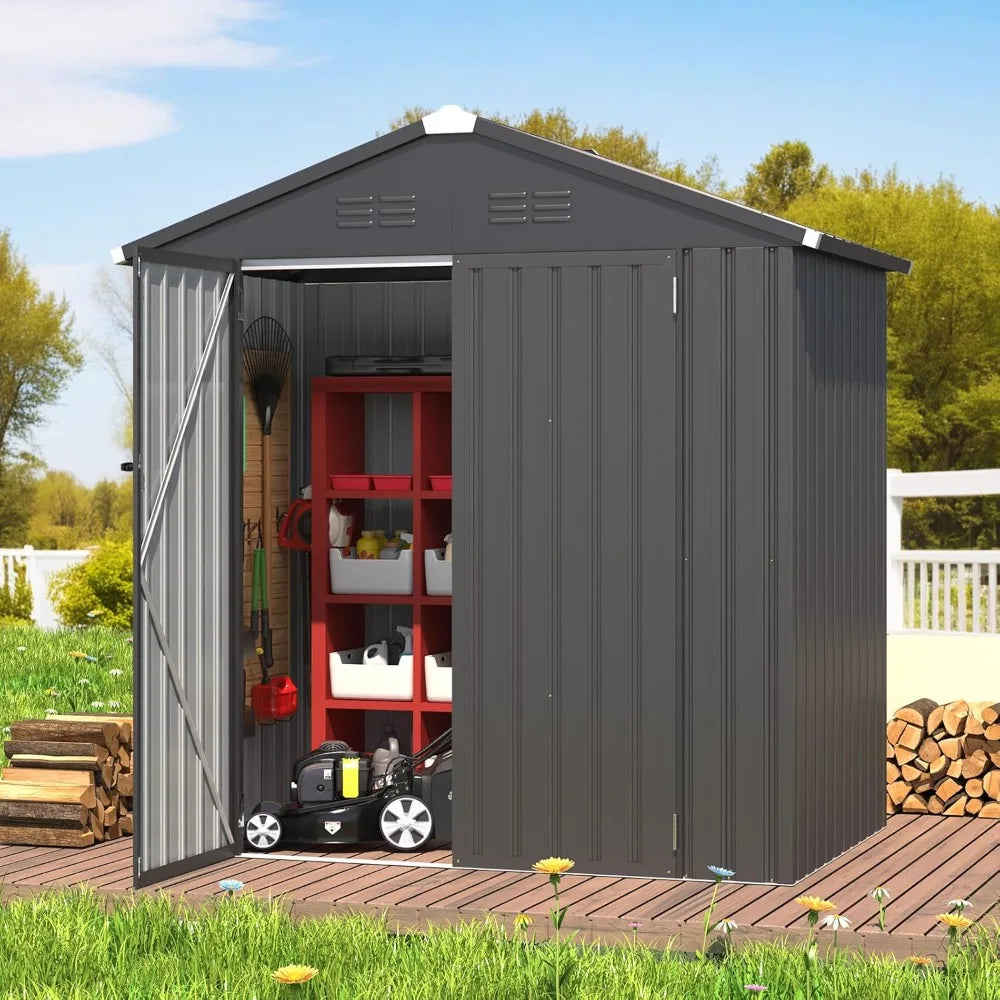 Spacious Storage Shed with Lockable Doors for Backyard