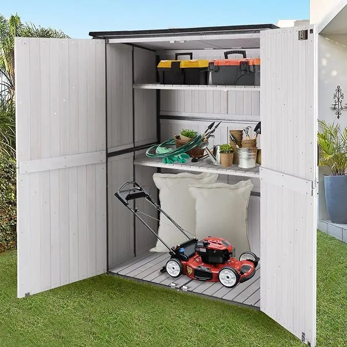 4.6x2.42 Foot Outdoor Storage Shed with Metal Frame Shelves