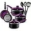 Pots And Pans Set Cookware Nonstick Aluminum 11 Piece Purple