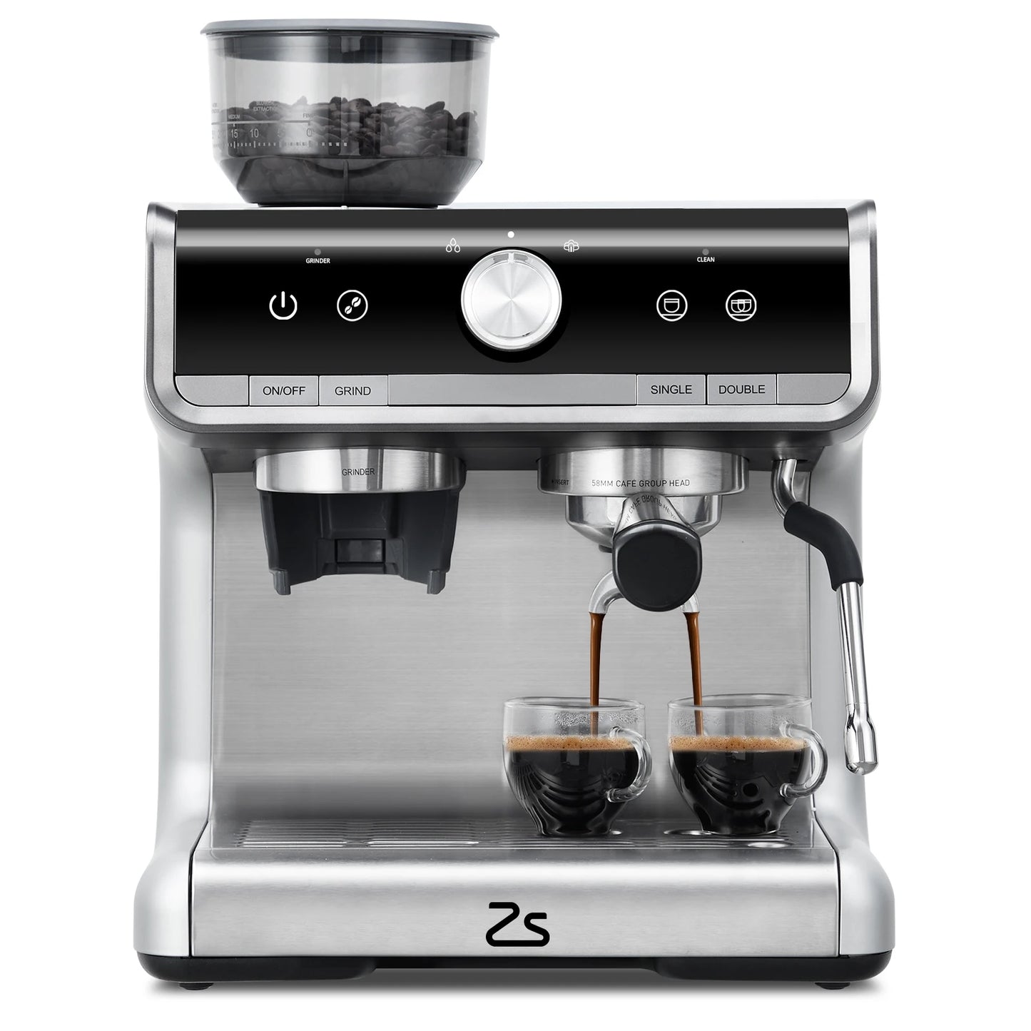 Acekool Espresso Machine Grinder Milk Frother 20 Bar