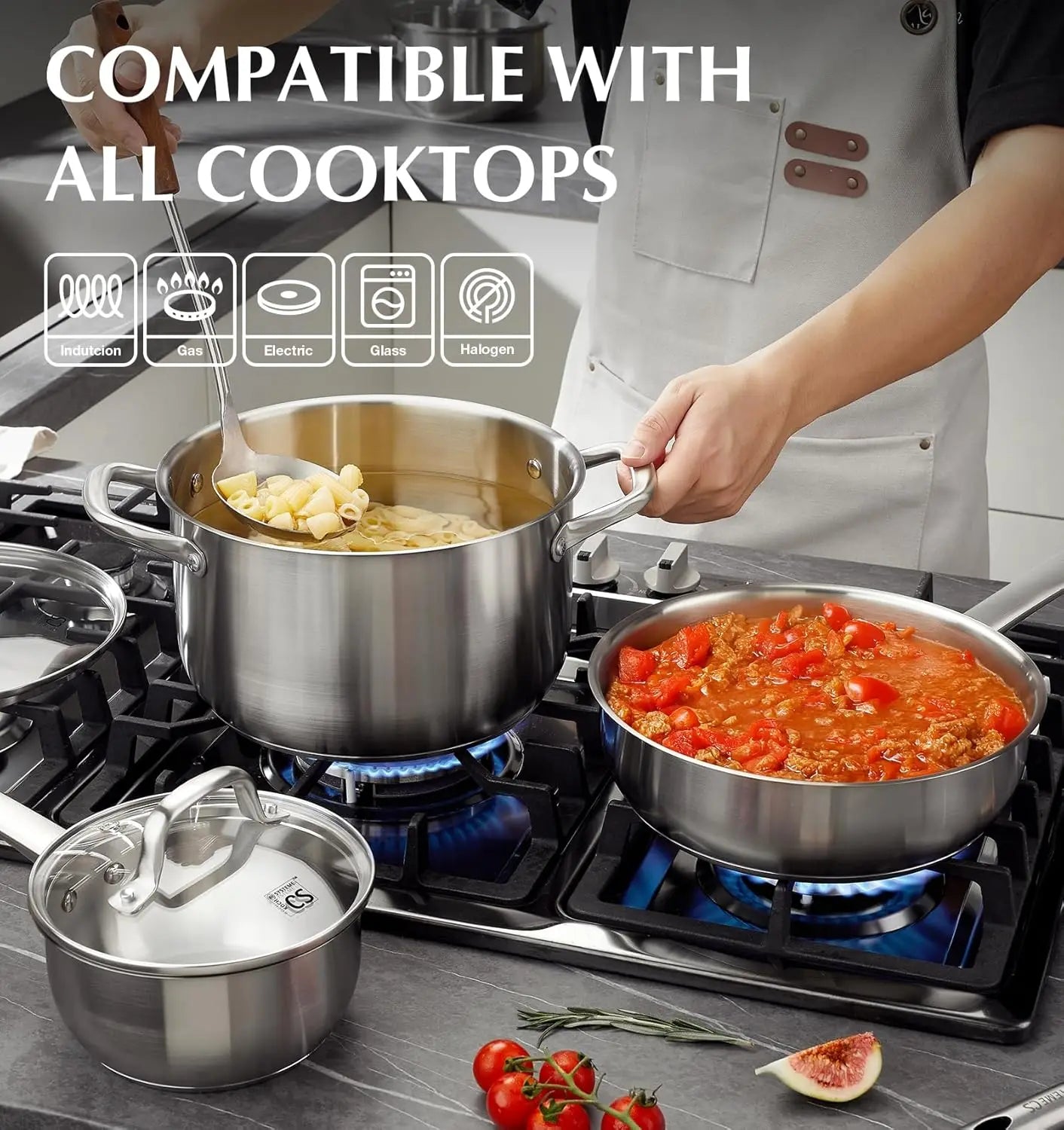 Koch Systeme CS 10 Piece Stainless Steel Cookware Set