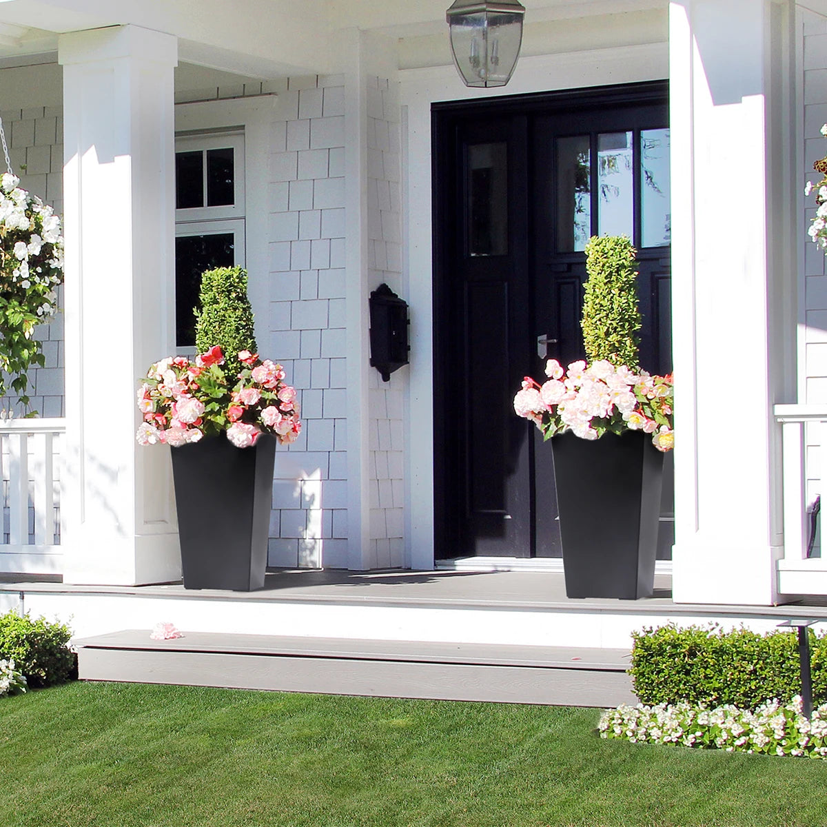 Rectangular Planters Set 2 With Drainage Holes And Level