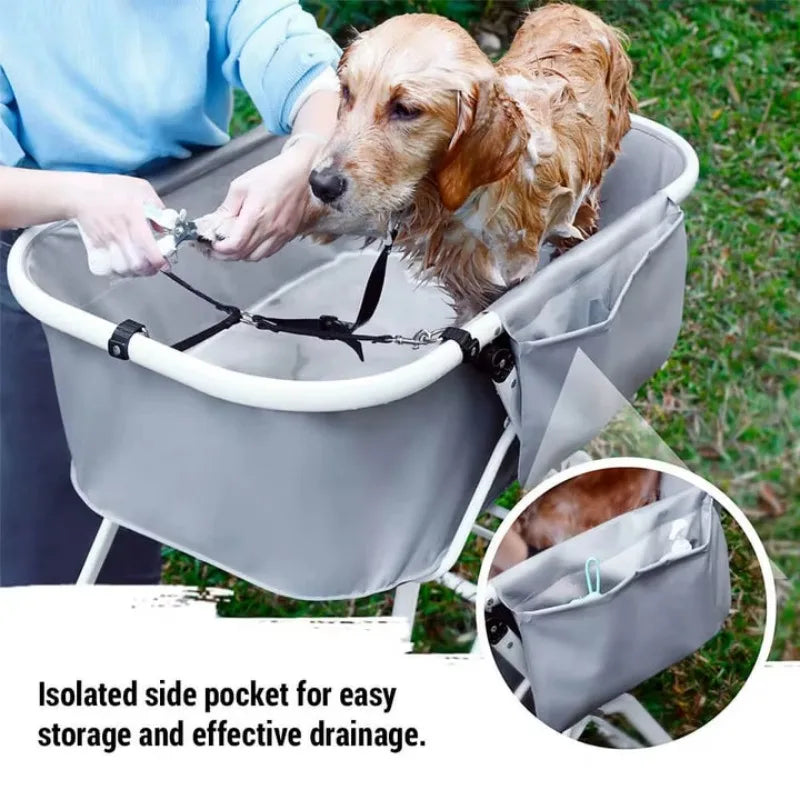 Elevated Dog Bath Tubs Grooming Foldable Adjustable Station
