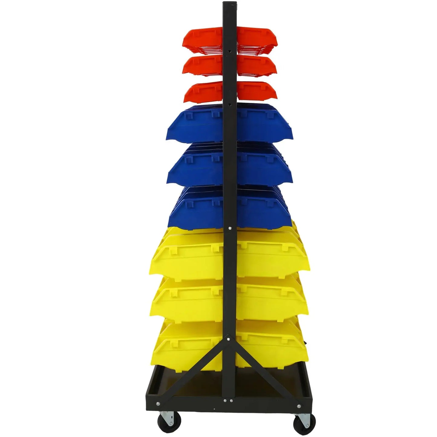 90-Compartment Storage Shelving with Locking Wheels for Garage