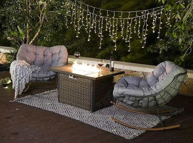 Royal Rocking Chairs Coated Outdoor Rocking Recliner Set
