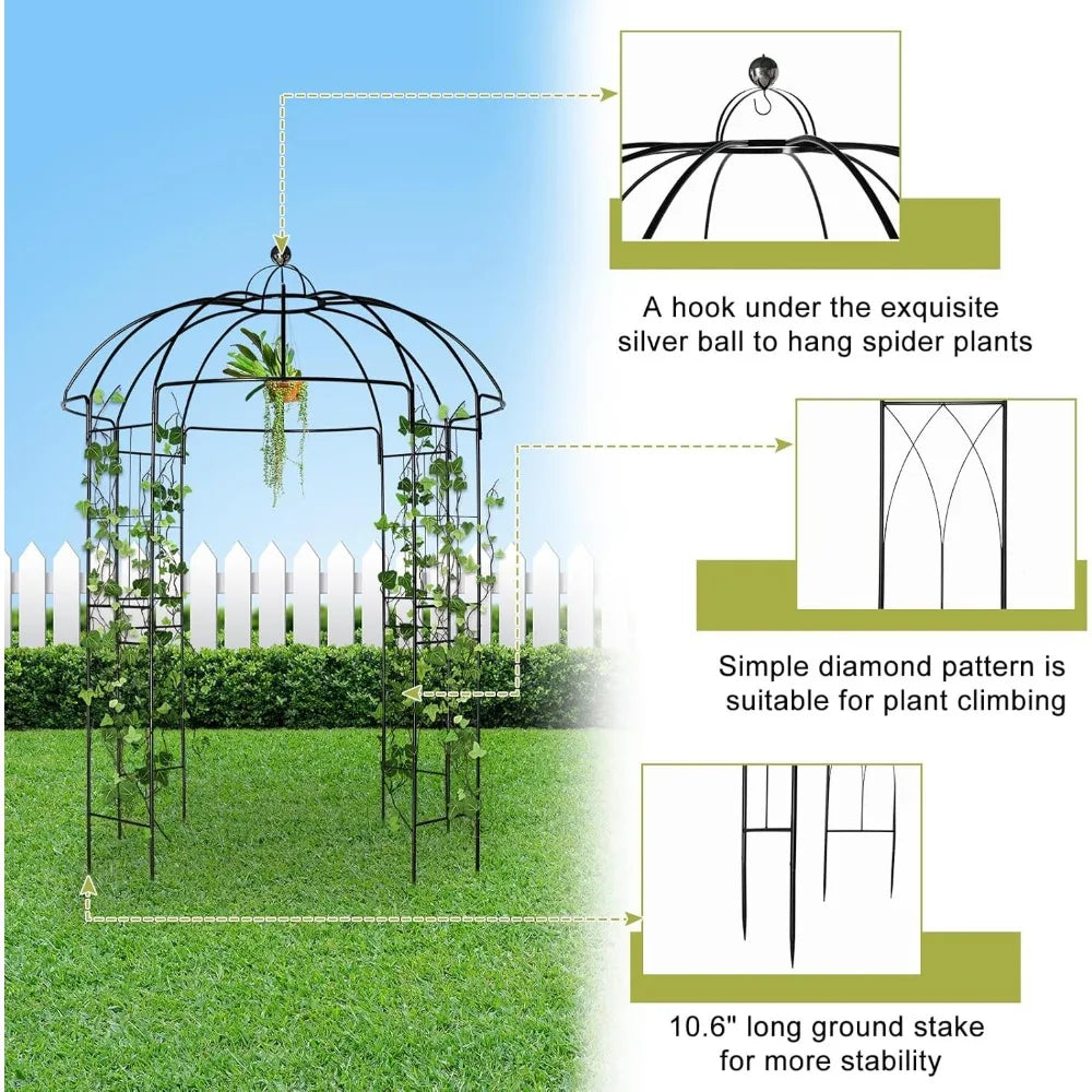 Heavy Duty Garden Arch Arbor Metal Pergola Outdoor Use