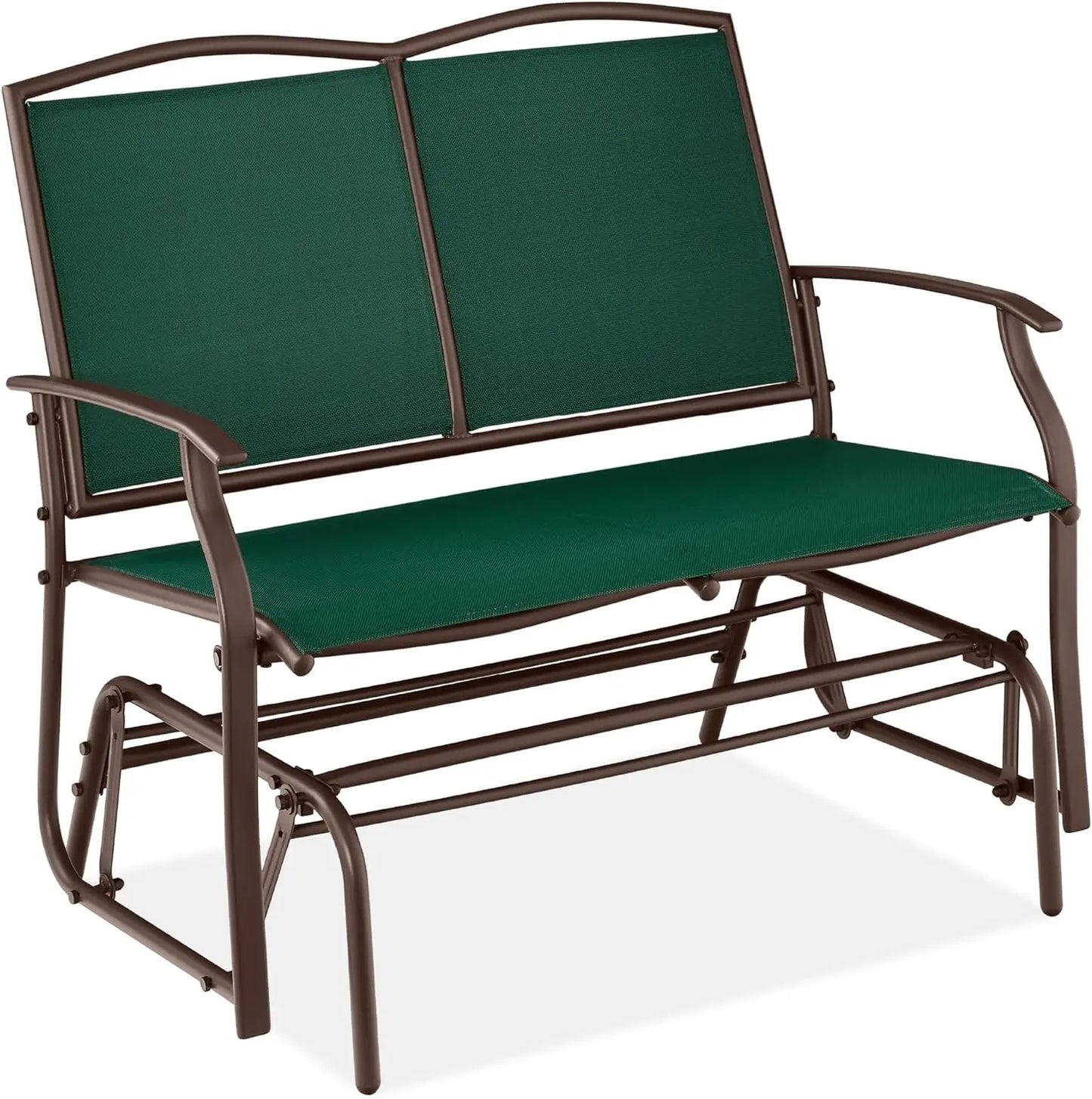 2-Person Outdoor Patio Swing Glider Steel Loveseat Rocker Q