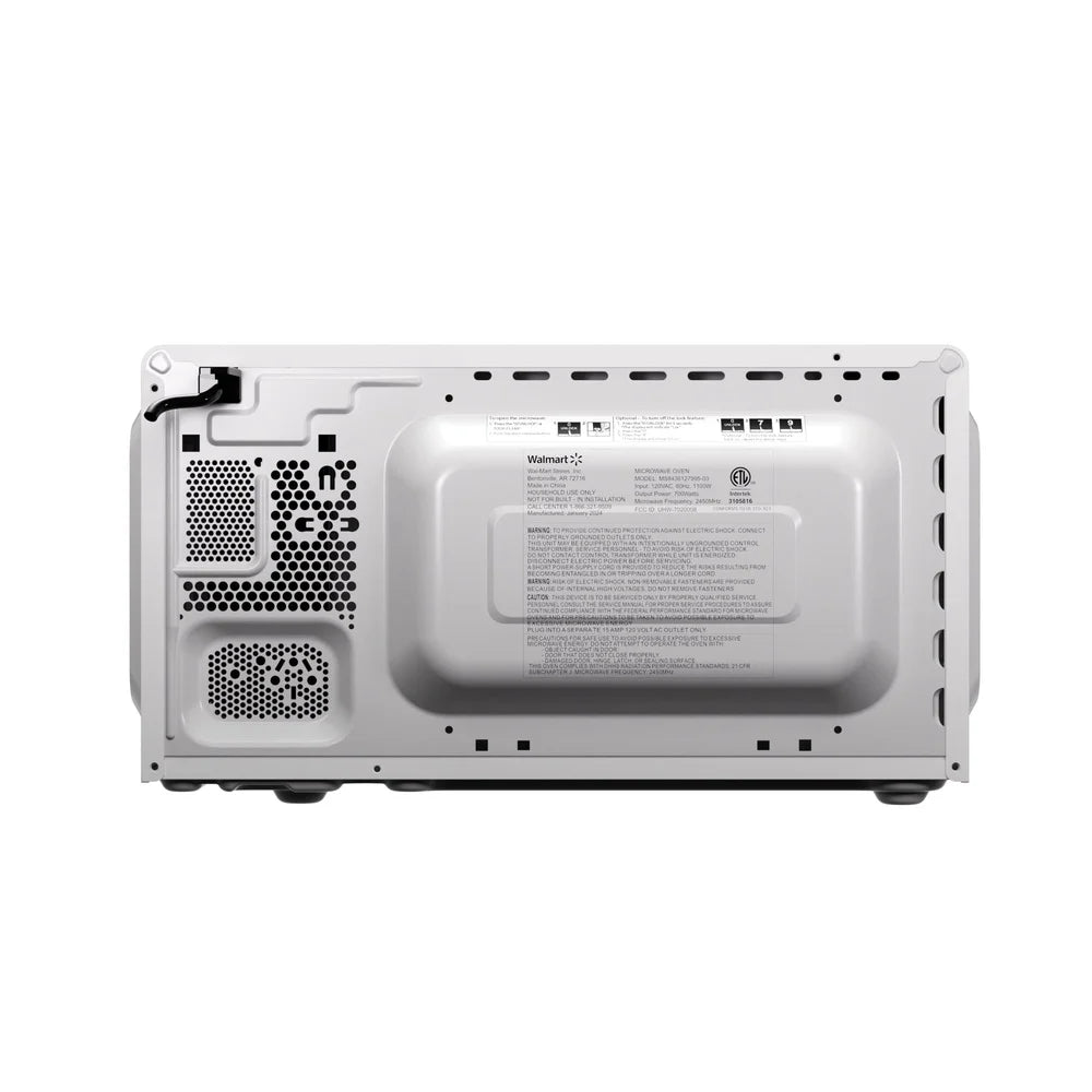 Compact Countertop Microwave Oven 700W Digital Display Kitchen Timer Child Safety Lockout Quick Set Defrost 10 Power Levels