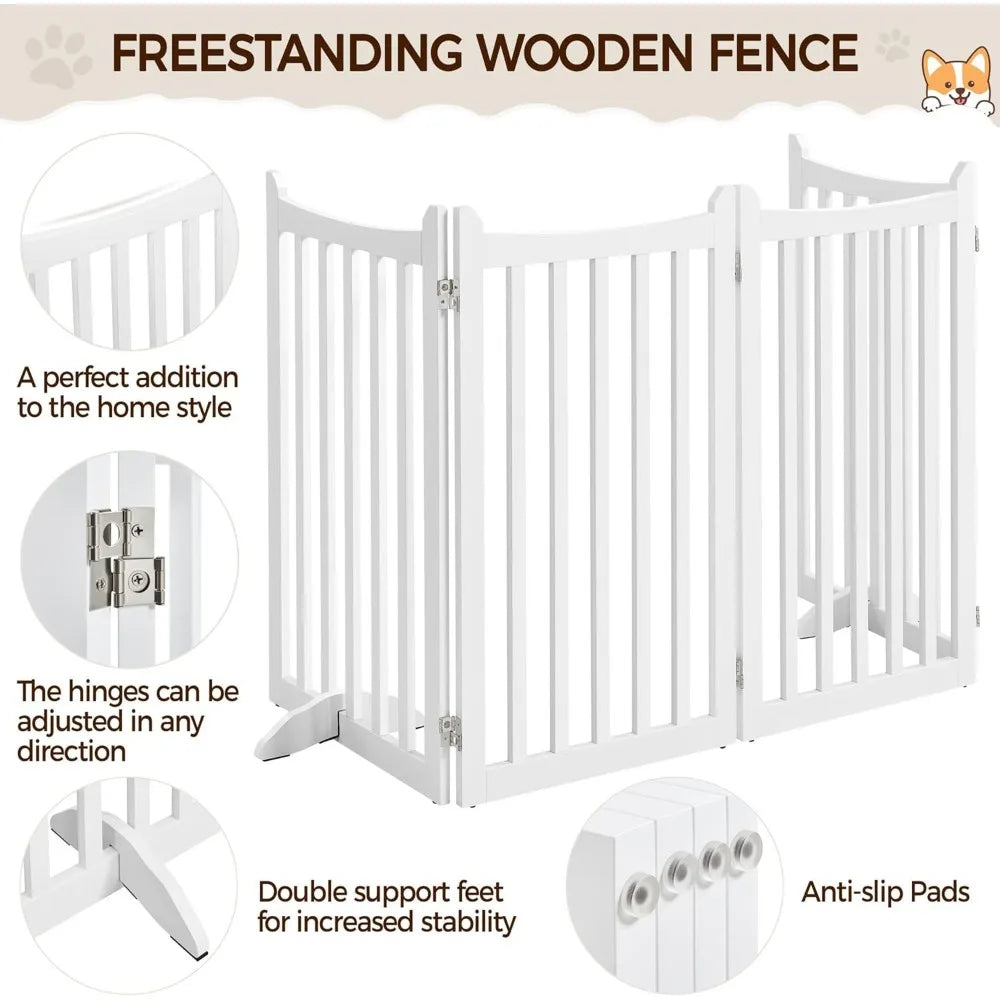 36 H Extra Tall Freestanding Pet Gate 4 Panel Wooden Dog Fence